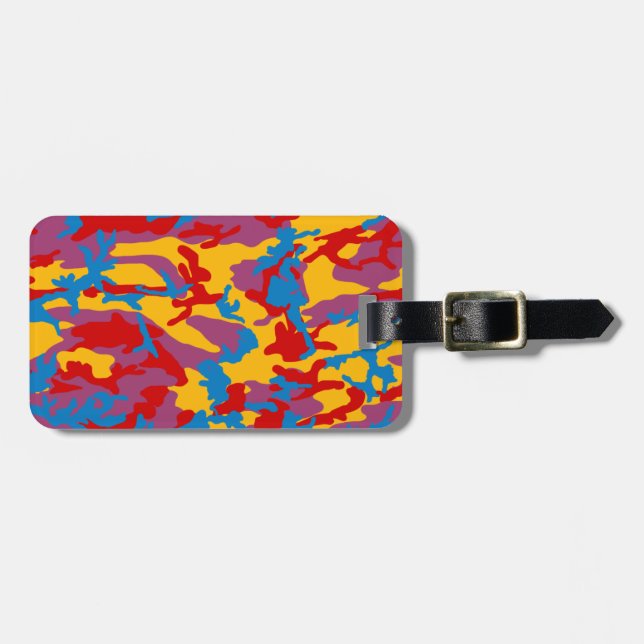 Bold Camo Pattern Luggage Tag (Front Horizontal)