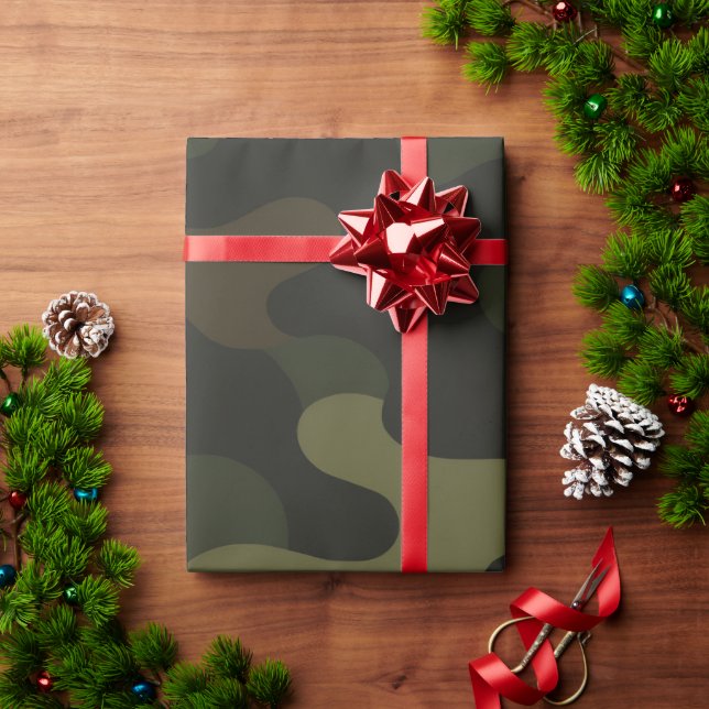 Bold Camouflage Pattern Outdoor Enthusiasts Hunter Wrapping Paper (Holiday Gift)