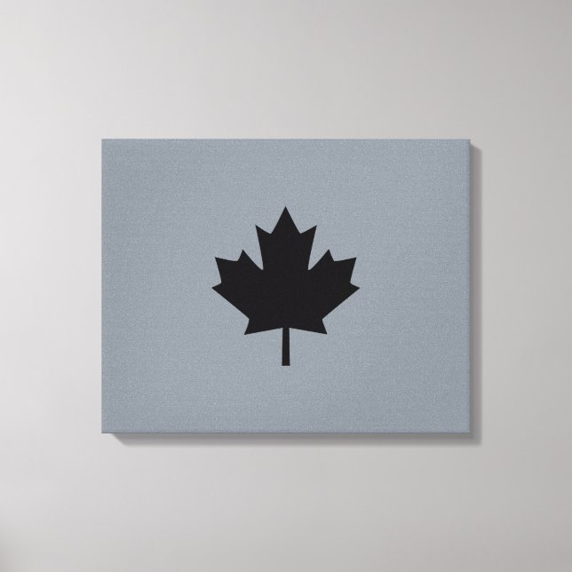 Bold Canadian Black Maple Leaf Canvas Print (Front)
