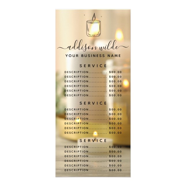 Bold Candle Business Rack Card  (Front)