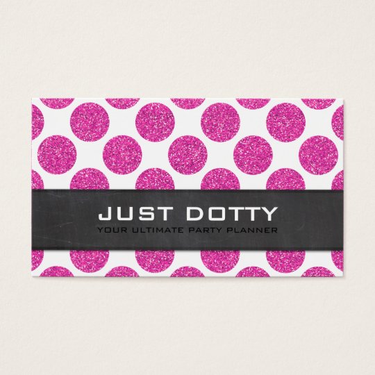 BOLD CARD polka dots chalkboard hot pink glitter