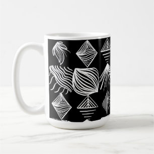 Bold Caribbean Tribal Mudcloth – Black & White, Coffee Mug