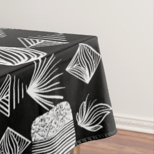 Bold Caribbean Tribal Mudcloth – Black & White,  Tablecloth