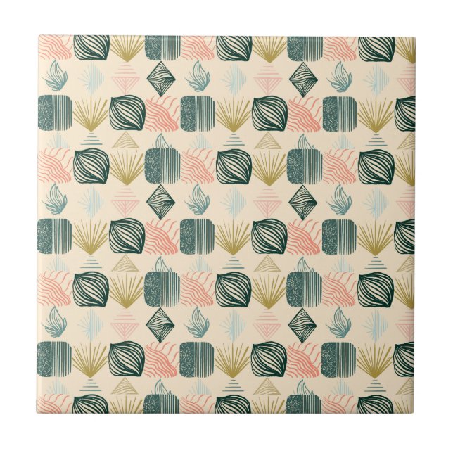 Bold Caribbean Tribal Mudcloth: Boho Buttercream Tile (Front)