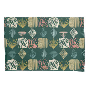 Bold Caribbean Tribal Mudcloth: Boho Teal Pillowcase