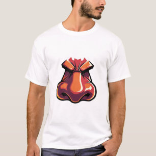 Bold Cartoon Nose Expression – Funny Angry Face T-Shirt