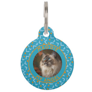 Bold Cat Gift Memphis Print Pet Tag