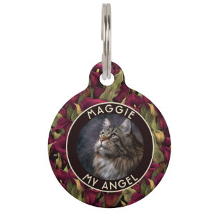 Bold Cat Owner Gift Calla Lilies Floral Pet Tag