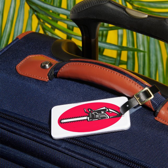 Bold Chainsaw Lumberjack Logging Tool Luggage Tag (Creator Uploaded)