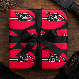 Bold Chainsaw Lumberjack Logging Tool Wrapping Paper