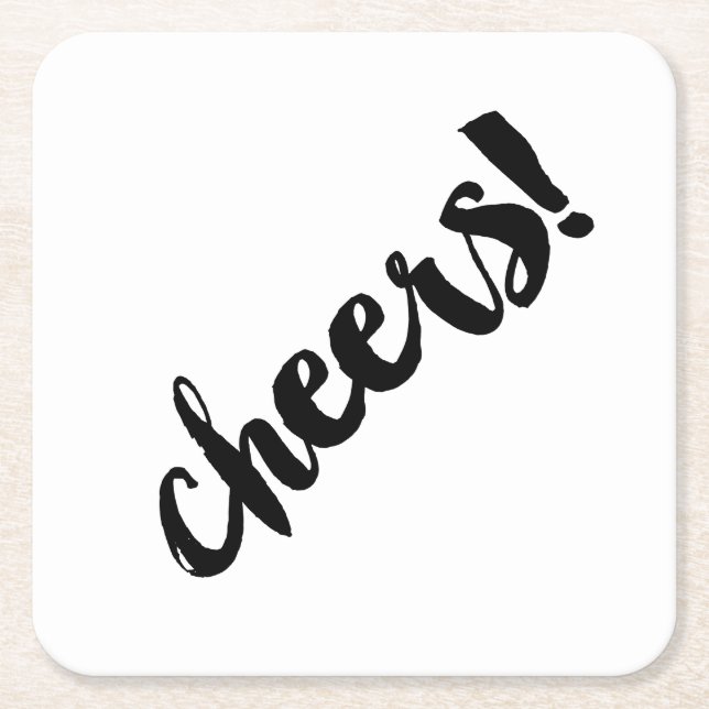Bold CHEERS! Coasters - Black (Front)