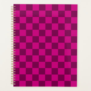 Bold Chequerboard Pattern with Magenta Square Planner