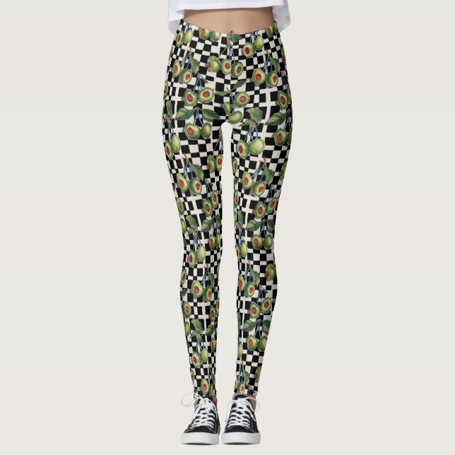 Bold Cherry Pattern Leggings (Front)