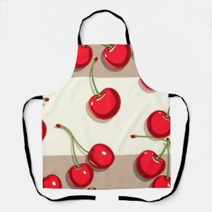 Bold Cherry Pattern Retro Summer Vibes Apron