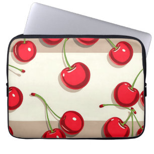 Bold Cherry Pattern Retro Summer Vibes Laptop Sleeve