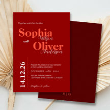 Bold Cherry Red Minimalist Wedding