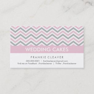 BOLD CHEVRON BUSINESS CARD :: modern pastel pink