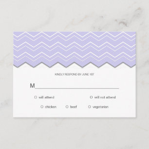 Bold Chevron Lavender Purple RSVP Card