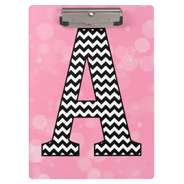 Bold Chevron Letter A on Bubblegum Pink Clipboard (Front)