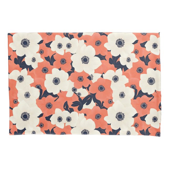 Bold & Chic Anemone Pillowcase (Front-Left)