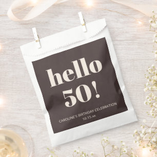 Bold Chic Modern Brown Custom Birthday Party  Favour Bags