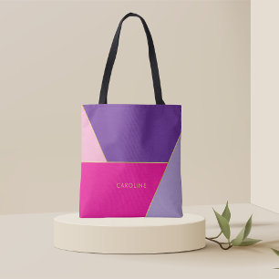Bold Chic Stylish Colourful Stripe Pattern Tote Bag