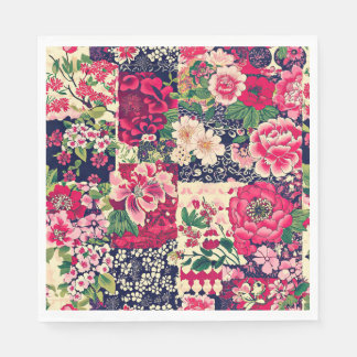 Bold Chinese Floral Patchwork Napkin