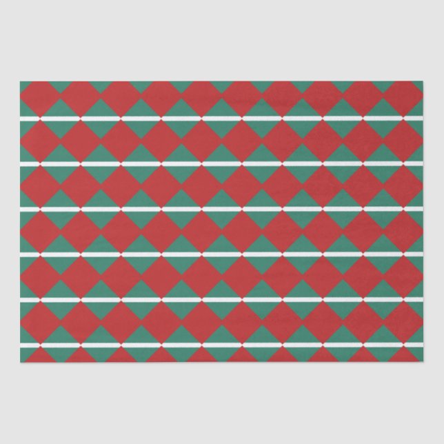 Bold Christmas Diamonds Tissue Paper (Front)