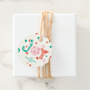 Bold Chunky Geometric Joy Colourful Dots Modern Favour Tags