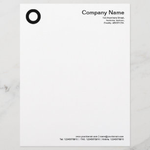 Bold Circle - Black Personalized Letterhead