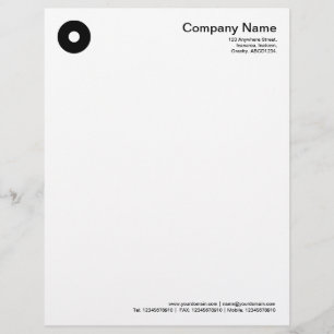 Bold Circle II - Black Personalized Letterhead