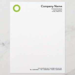 Bold Circle - Martian Green Custom Letterhead