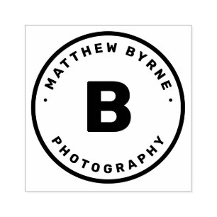 Bold Circle Monogram Company  Rubber Stamp