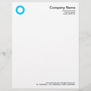 Bold Circle - Sky Blue Customized Letterhead