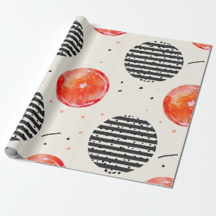Bold Citrus Slice Stripes (10) Wrapping Paper