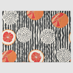 Bold Citrus Slice Stripes (1) Tissue Paper