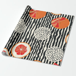Bold Citrus Slice Stripes (1) Wrapping Paper