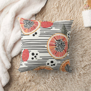 Bold Citrus Slice Stripes (3) Cushion