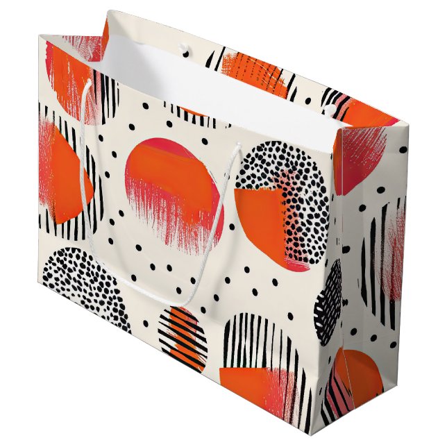 Bold Citrus Slice Stripes (4) Large Gift Bag (Front Angled)