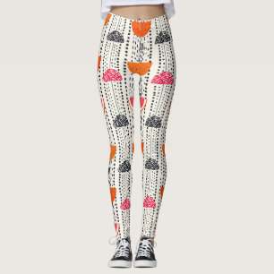 Bold Citrus Slice Stripes (4) Leggings