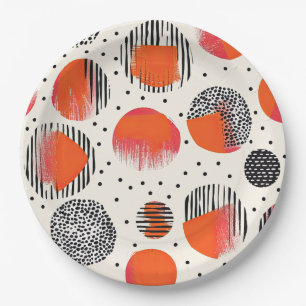 Bold Citrus Slice Stripes (4) Paper Plate