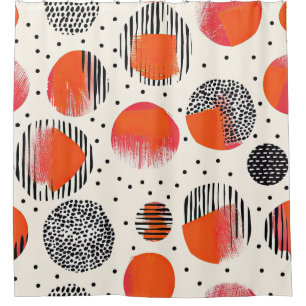 Bold Citrus Slice Stripes (4) Shower Curtain