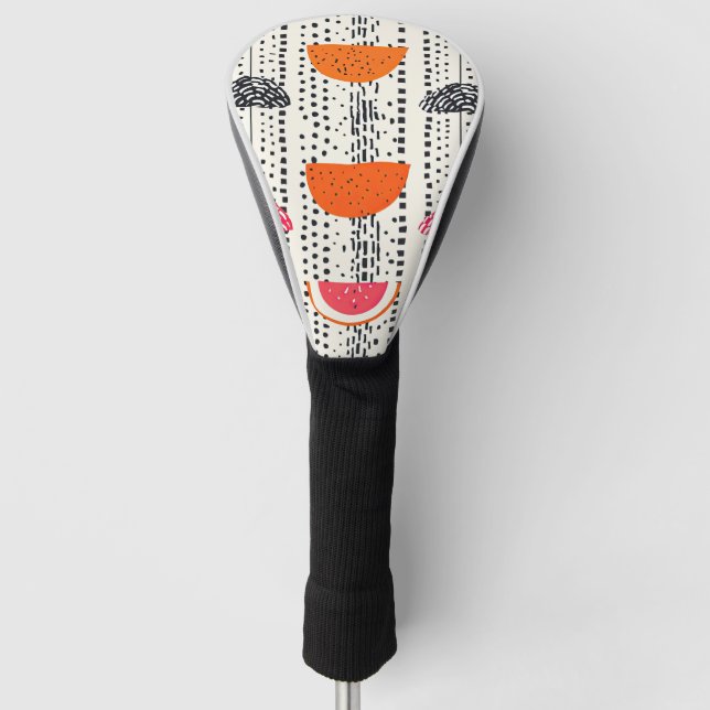 Bold Citrus Slice Stripes (5) Golf Head Cover (Front)