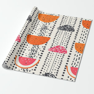Bold Citrus Slice Stripes (5) Wrapping Paper