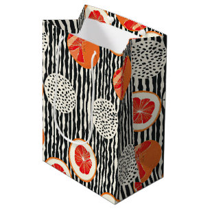 Bold Citrus Slice Stripes (6) Medium Gift Bag