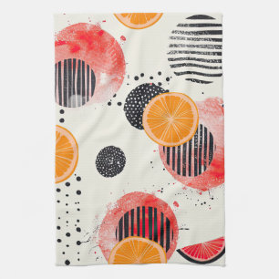 Bold Citrus Slice Stripes (6) Tea Towel