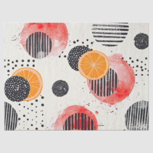 Bold Citrus Slice Stripes (6) Tissue Paper