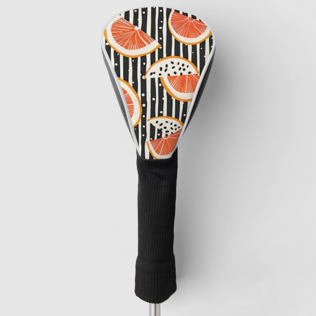 Bold Citrus Slice Stripes (8) Golf Head Cover (Front)