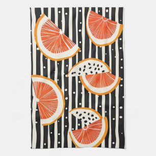 Bold Citrus Slice Stripes (8) Tea Towel