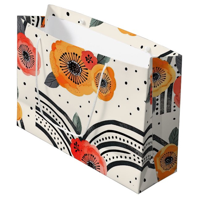 Bold Citrus Slice Stripes (9) Large Gift Bag (Front Angled)